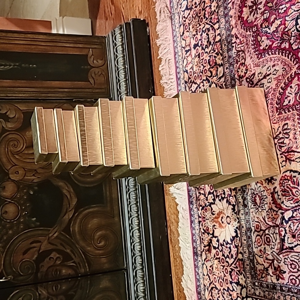 Stackable gold color christmas boxes